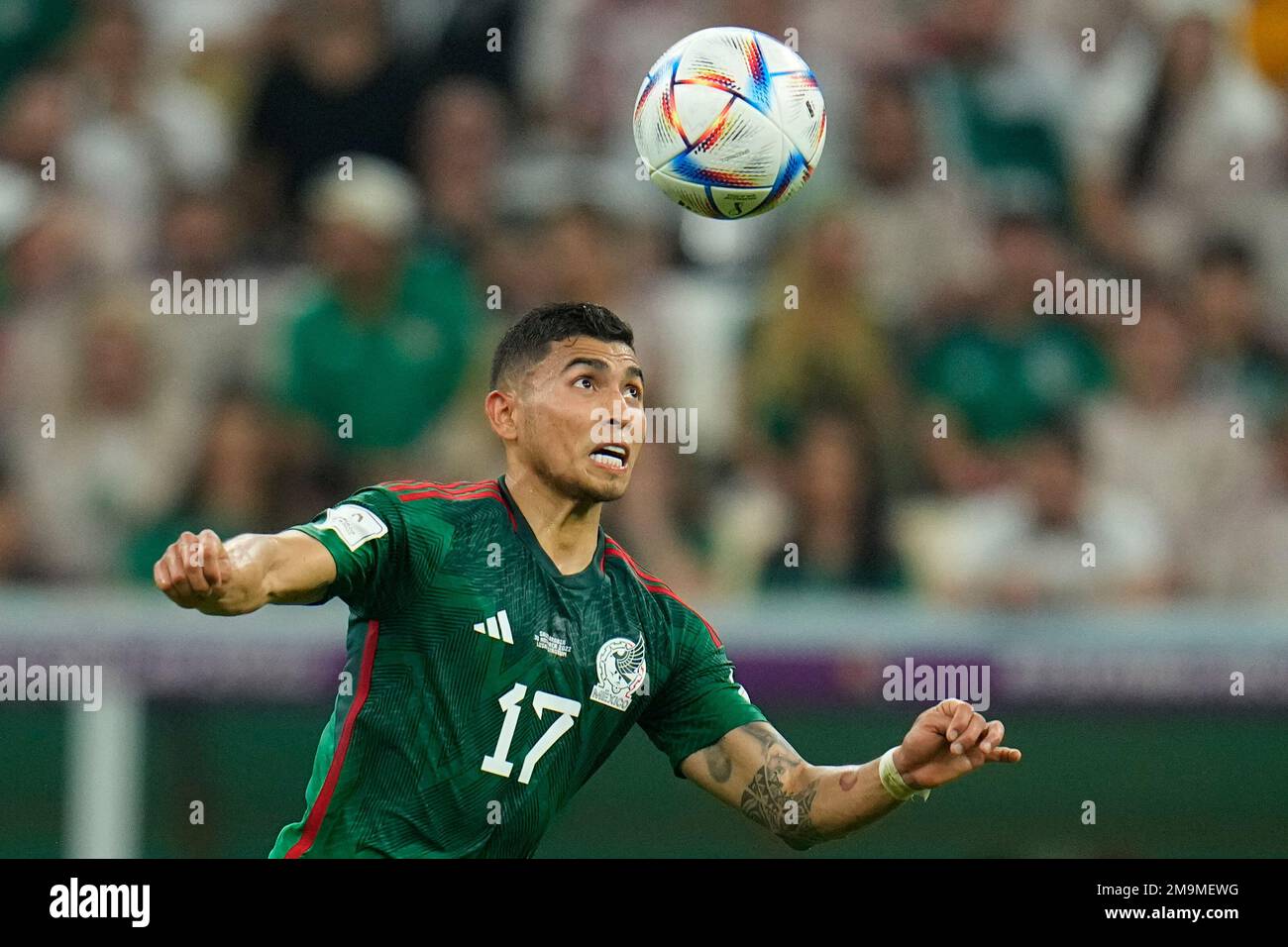 Mexico's Orbelin Pineda runs to the ball during the World Cup group C