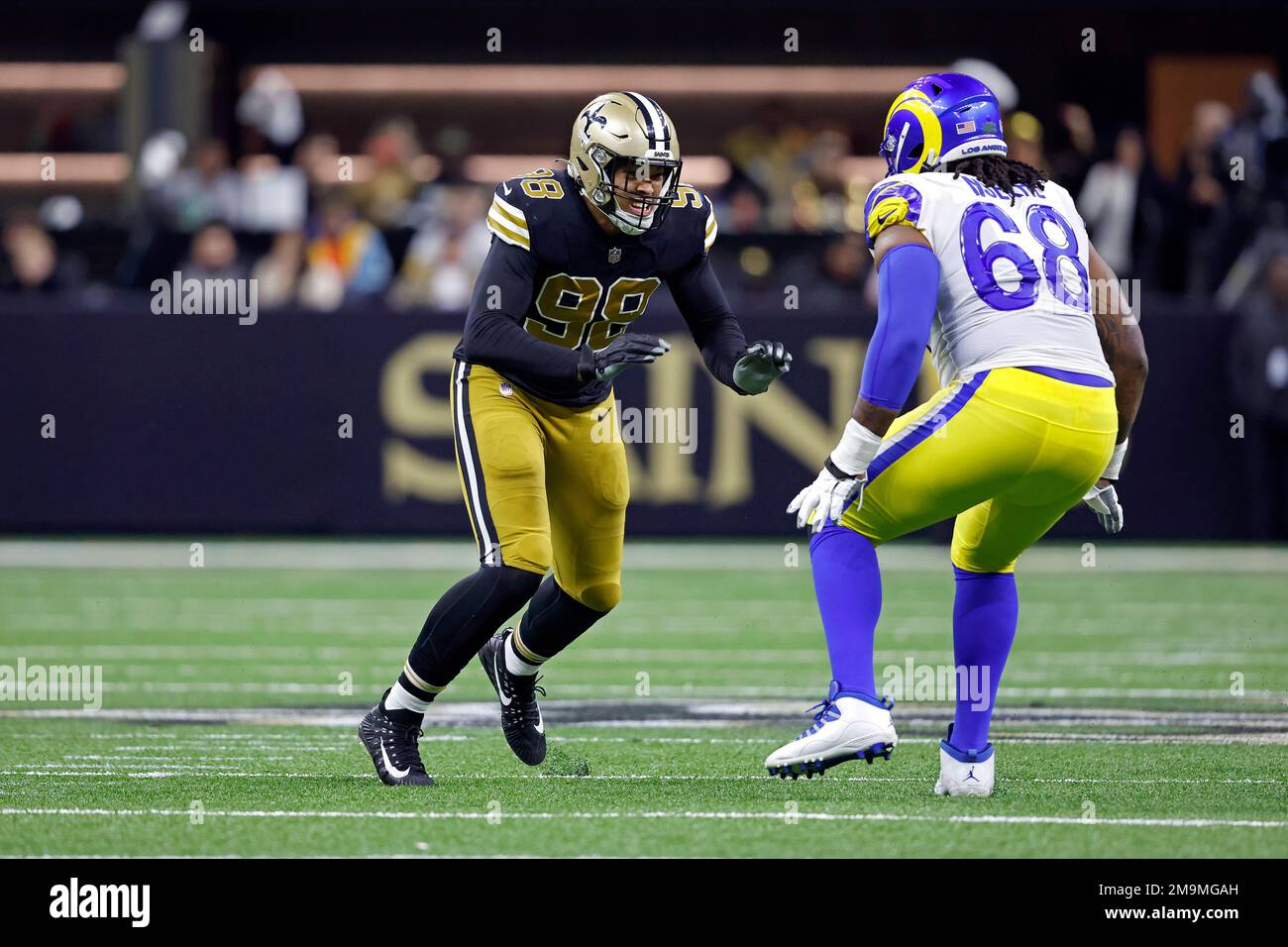 New Orleans Saints defensive end Payton Turner (98) during an NFL football  game against the Los Angeles Rams, Sunday, Nov. 20, 2022, in New Orleans.  (AP Photo/Tyler Kaufman Stock Photo - Alamy