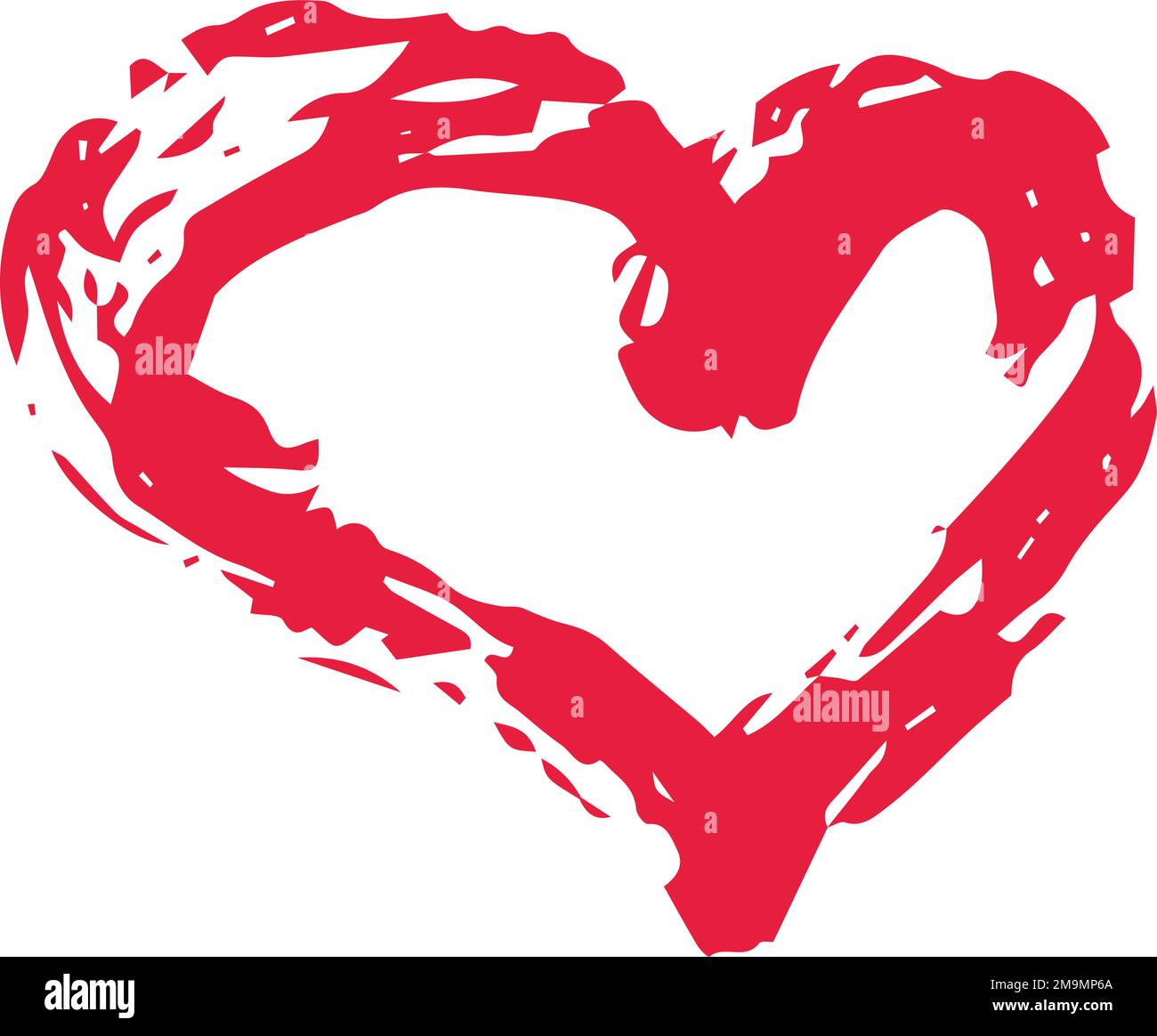 Grunge heart symbol hand painted with brush Stock Vector Image & Art ...