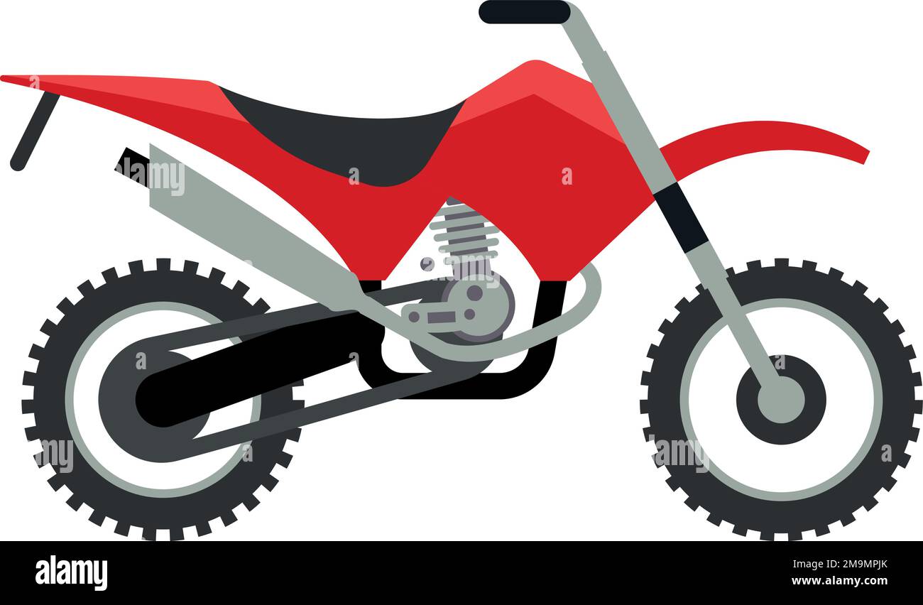 Sport motorbike icon. Cartoon color motorcycle side view Stock Vector