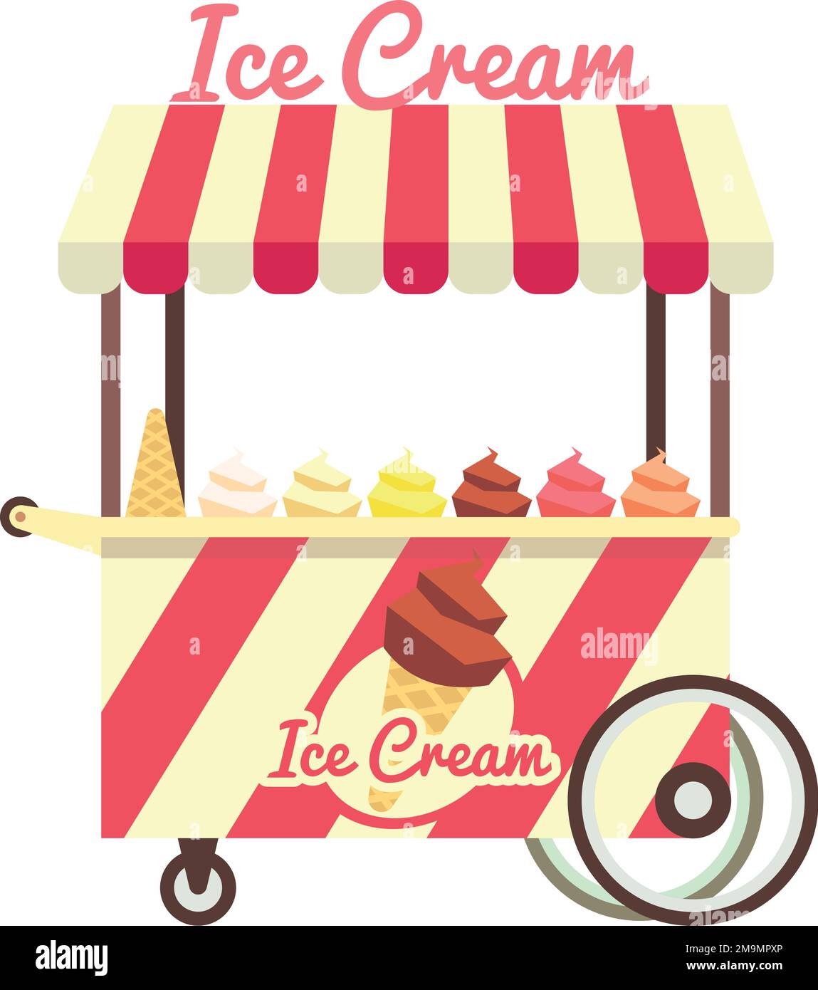 Ice cream cart. Cartoon street food icon Stock Vector Image & Art - Alamy