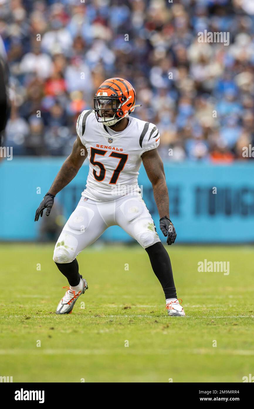 Cincinnati Bengals linebacker Germaine Pratt (57) against the Tennessee  Titans in an NFL football game, Sunday, Nov. 27, 2022, in Nashville, Tenn.  Bengals won 20-16. (AP Photo/Jeff Lewis Stock Photo - Alamy