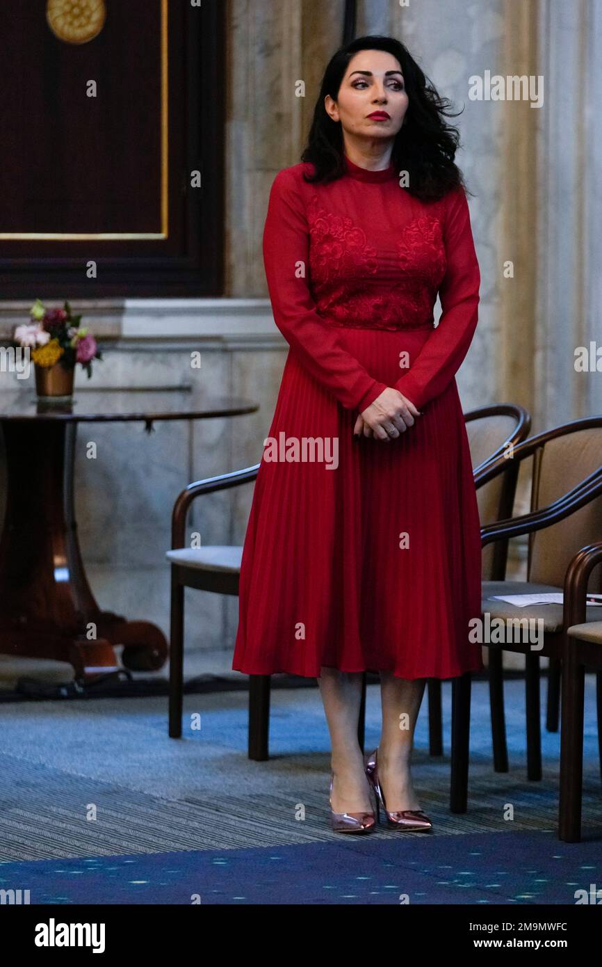 Actress and author Nazmiye Oral during a ceremony at the Royal Palace