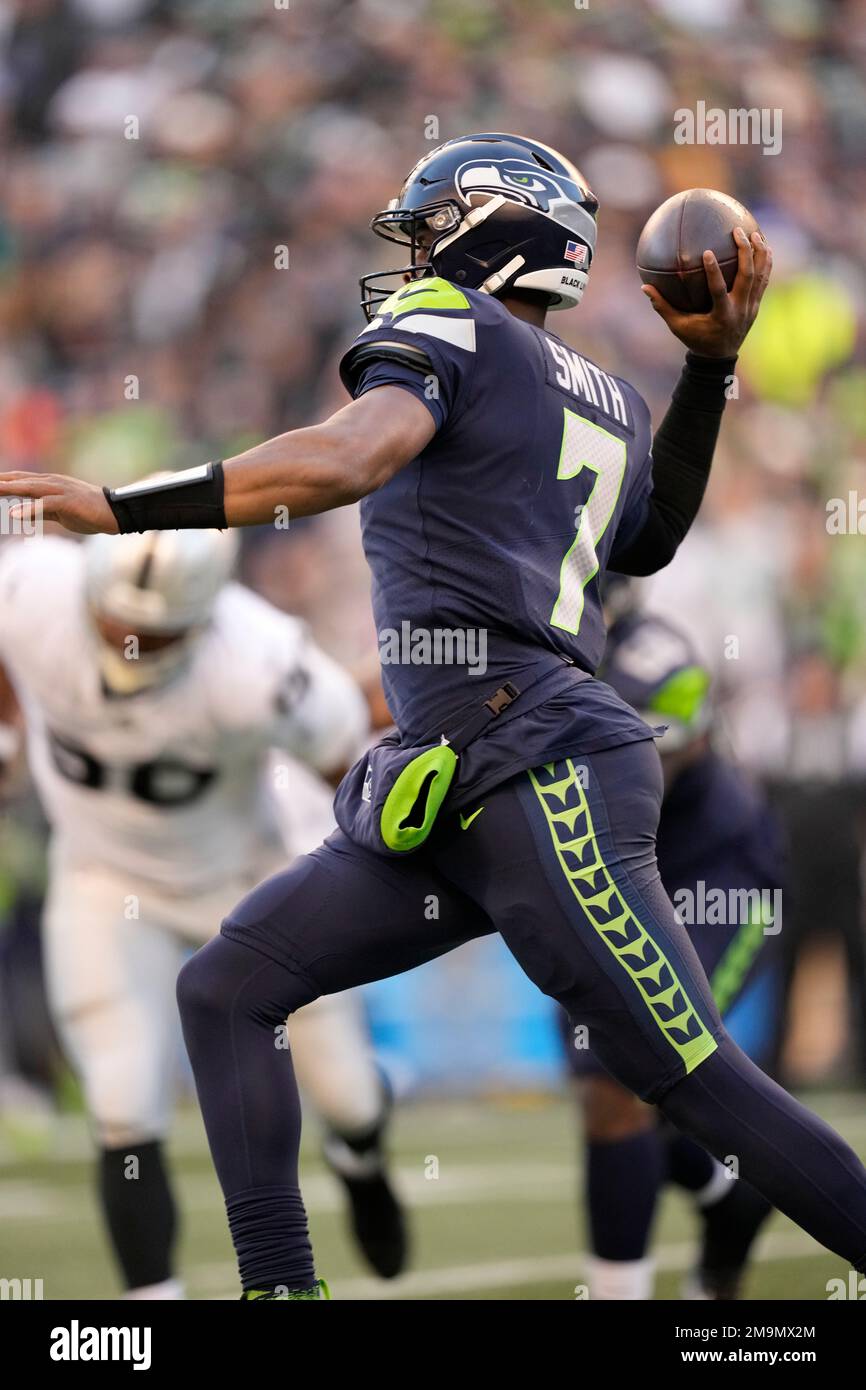 Seattle Seahawks quarterback Geno Smith (7) during an NFL football