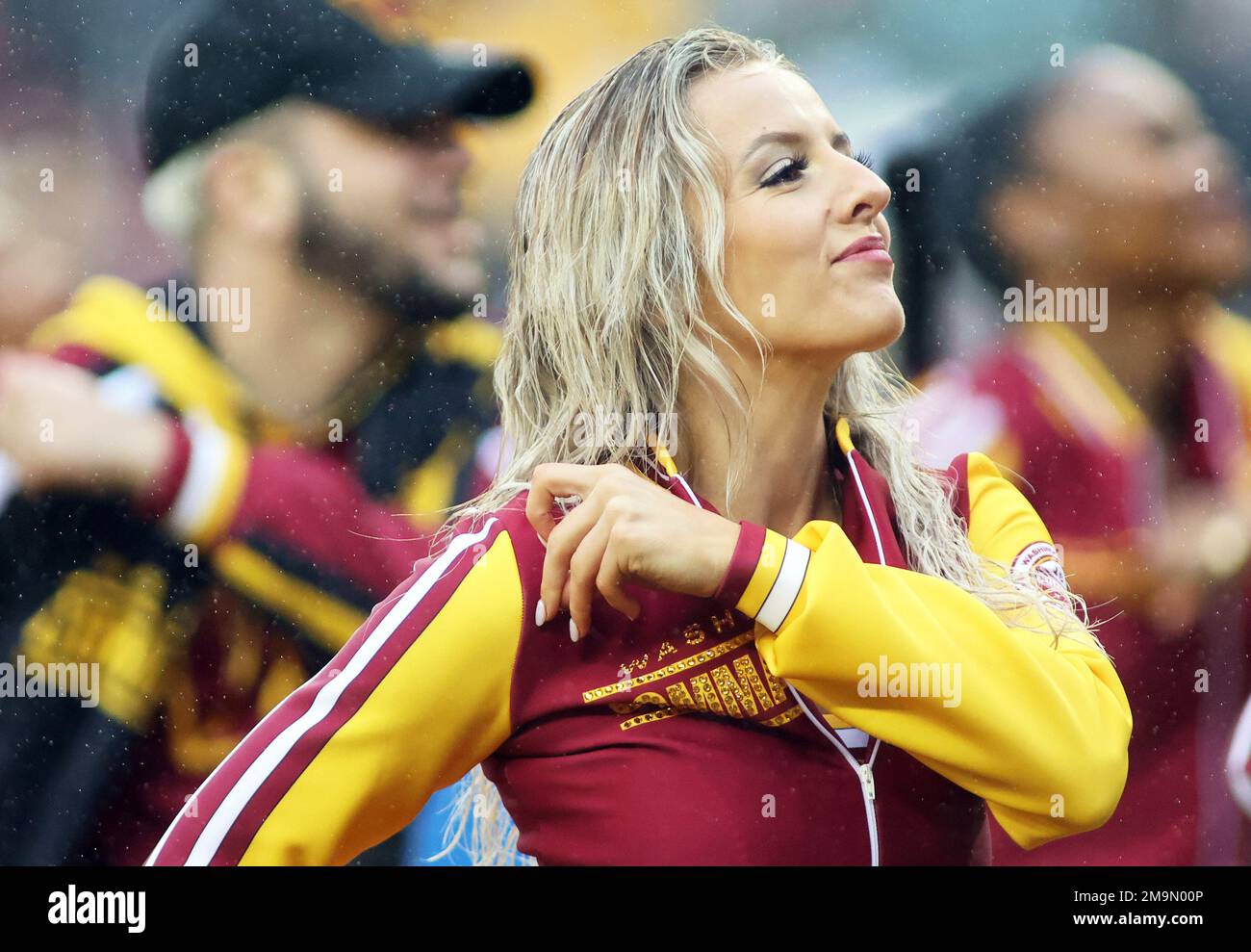 Washington Commanders cheerleaders perform during an NFL football game