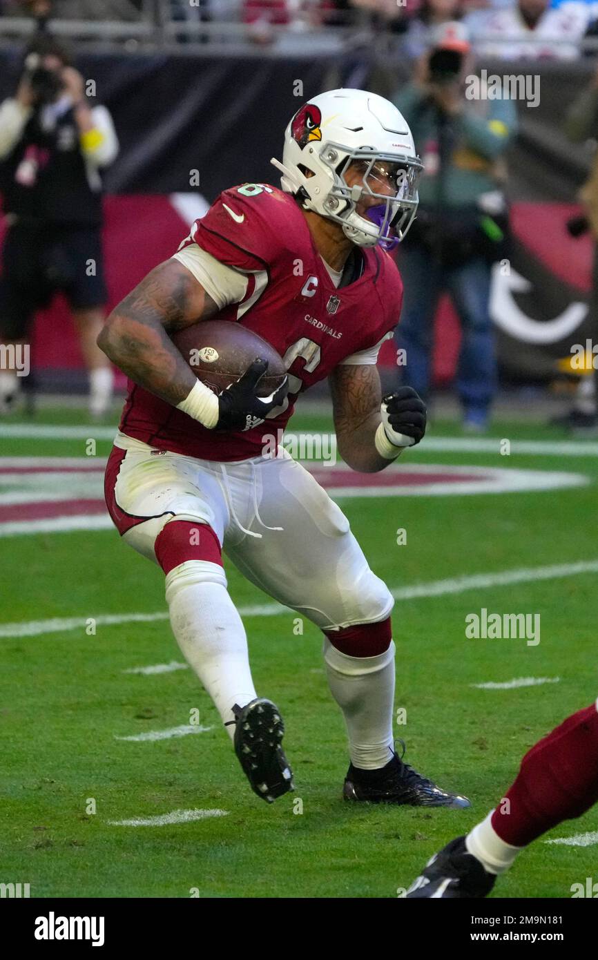 November 21, 2021: Arizona Cardinals running back James Conner (6) scores a  touchdown during a game between the Arizona Cardinals and Seattle Seahawks  at Lumen Field in Seattle, WA. The Cardinals won