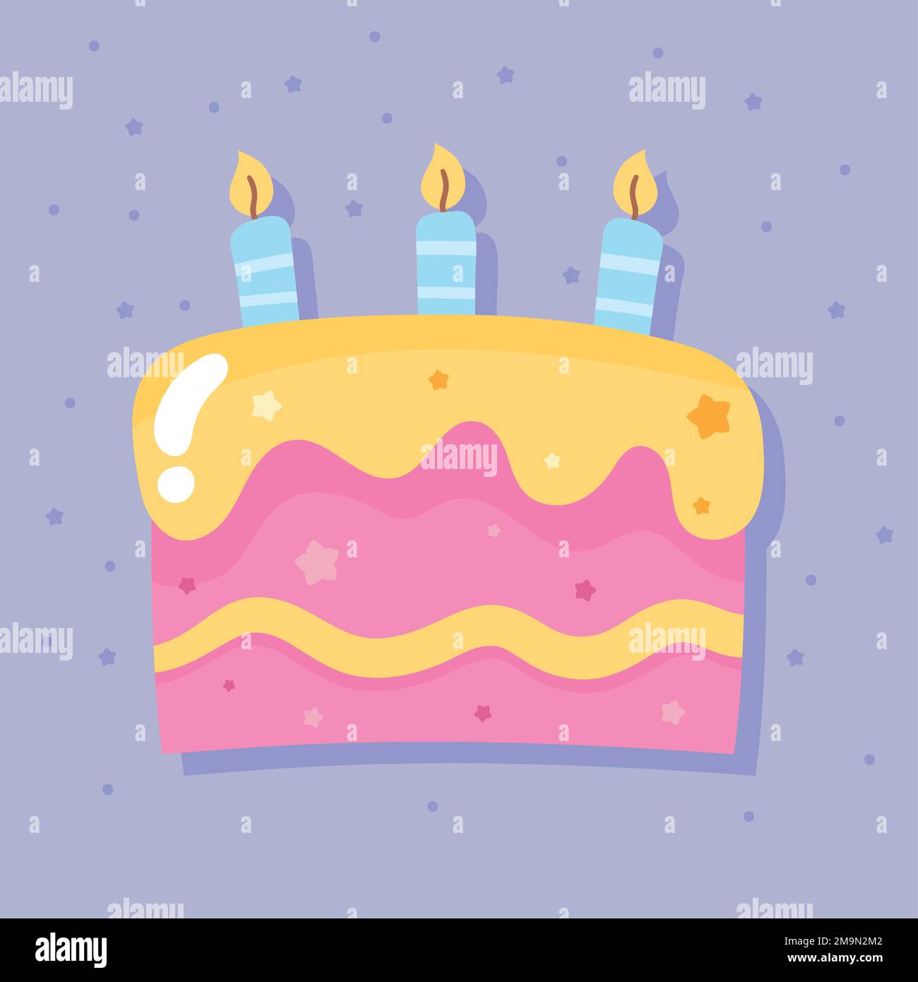 birthday celebration pink cake with candles Stock Vector Image & Art ...