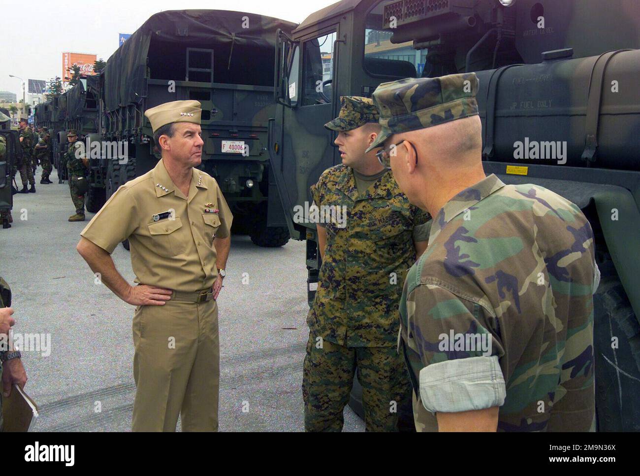 US Navy (USN) Admiral (ADM) Thomas B. Fargo, left, Commander, US