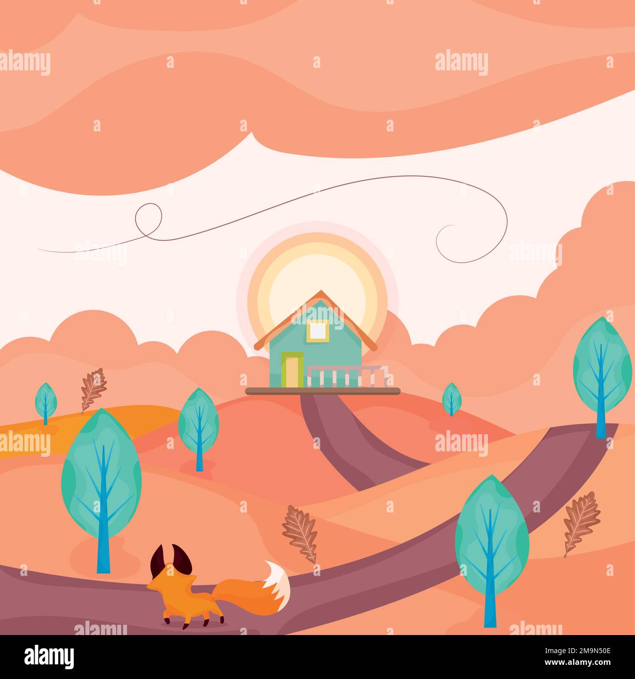 Beauty village Stock Vector Images - Alamy