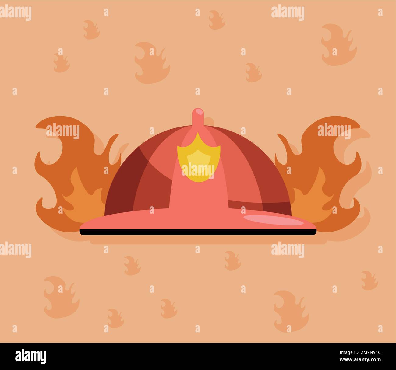firefighter helmet with flames icon Stock Vector Image & Art - Alamy