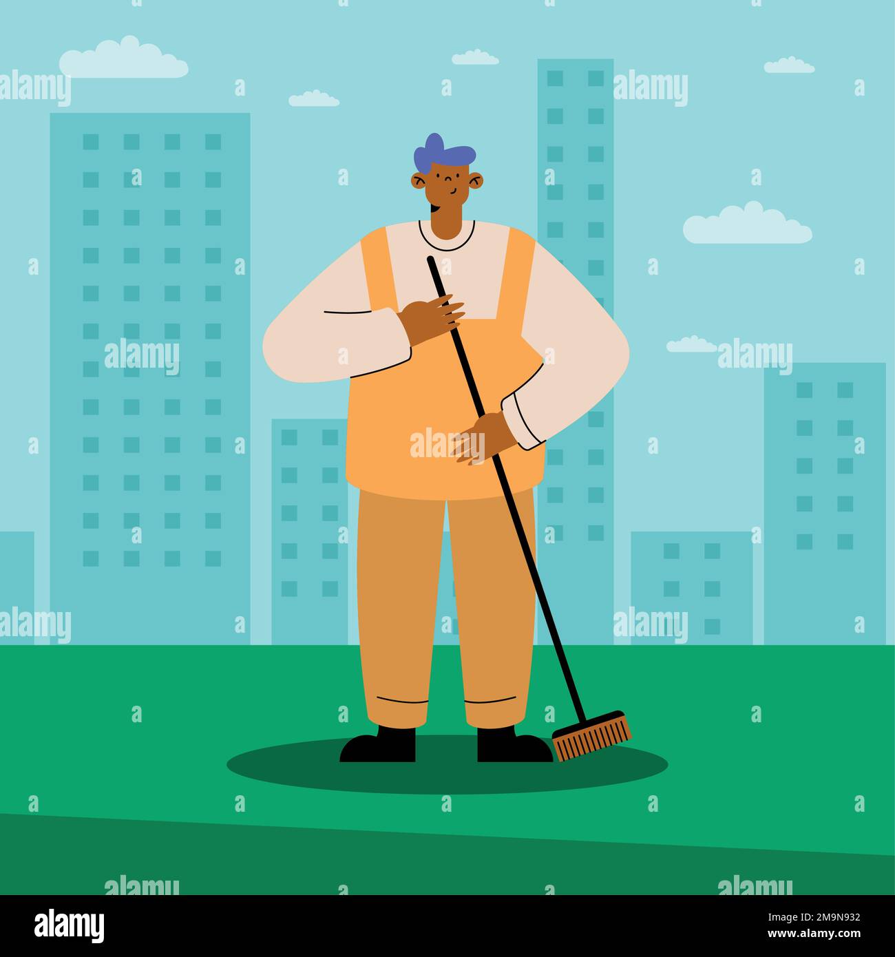 Sweeper street broom Stock Vector Images Alamy