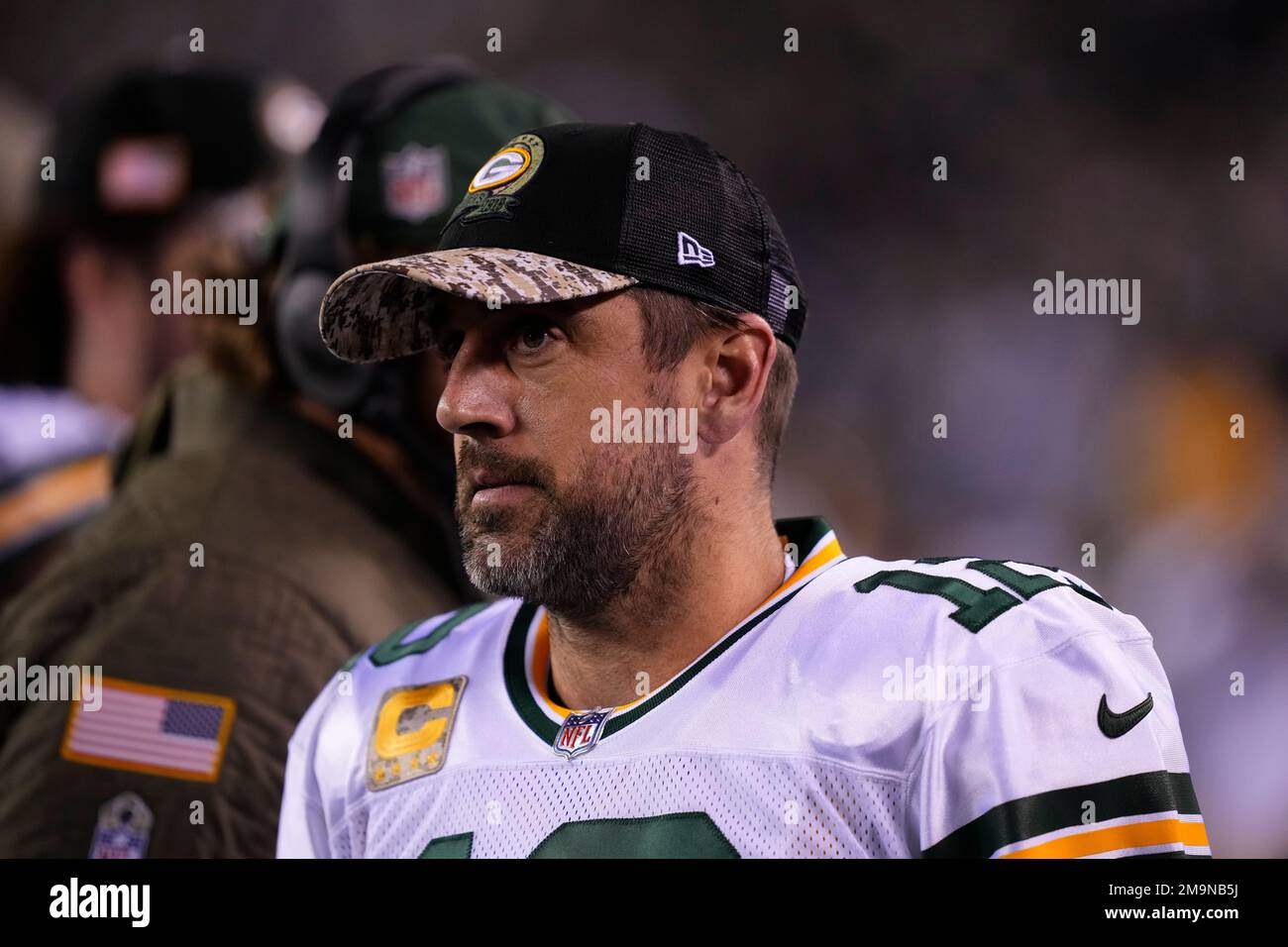 Green Bay Packers quarterback Aaron Rodgers in action before an NFL
