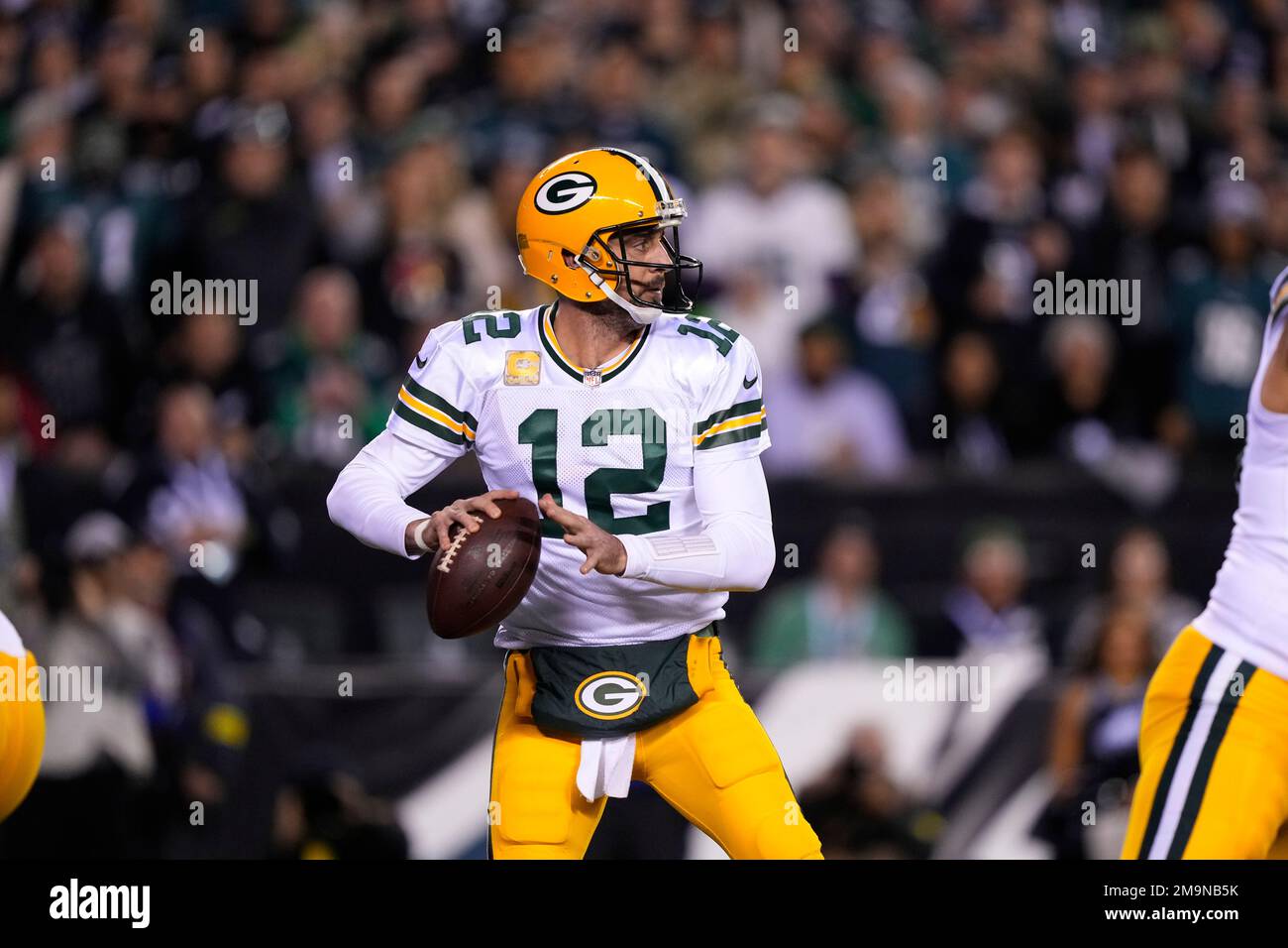 Green Bay Packers quarterback Aaron Rodgers in action during an NFL ...