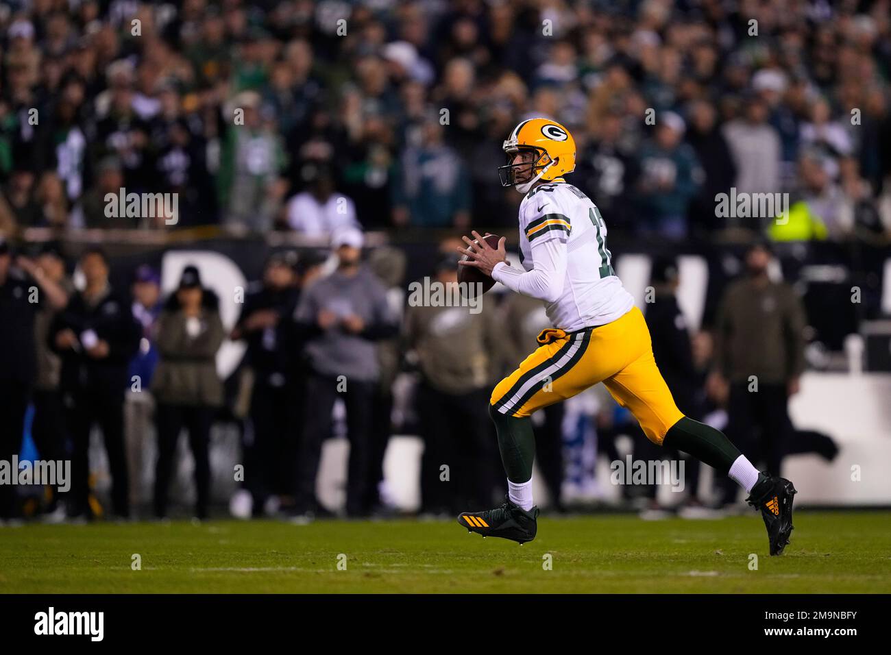 Green Bay Packers quarterback Aaron Rodgers in action during an NFL ...
