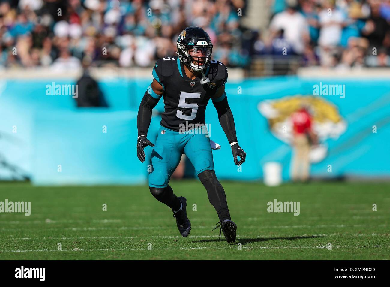 Jacksonville Jaguars safety Andre Cisco (5) in action during the first ...