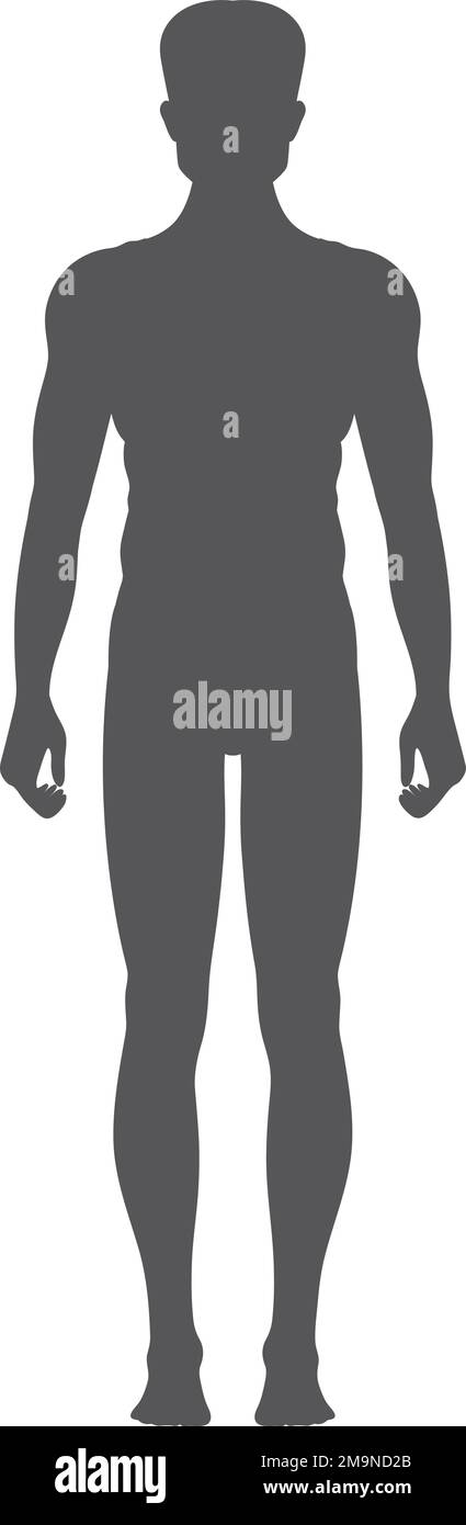 Male body sign. Black man figure silhouette Stock Vector