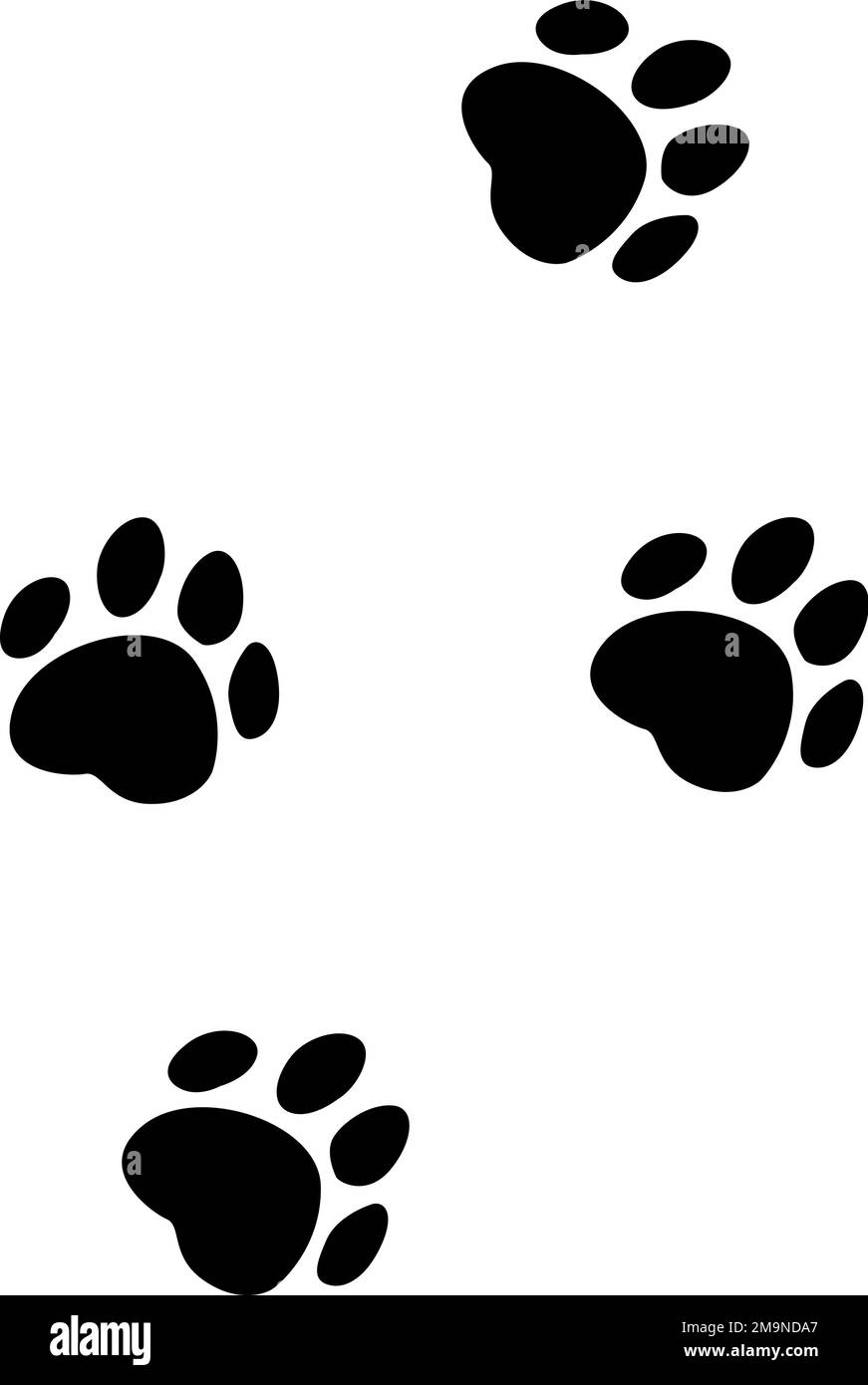 Dog paw marks. Black pet steps symbol Stock Vector Image & Art Alamy