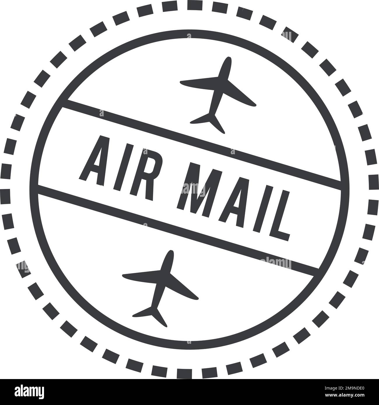 Air mail label Round postal mark template Stock Vector Image Art Alamy