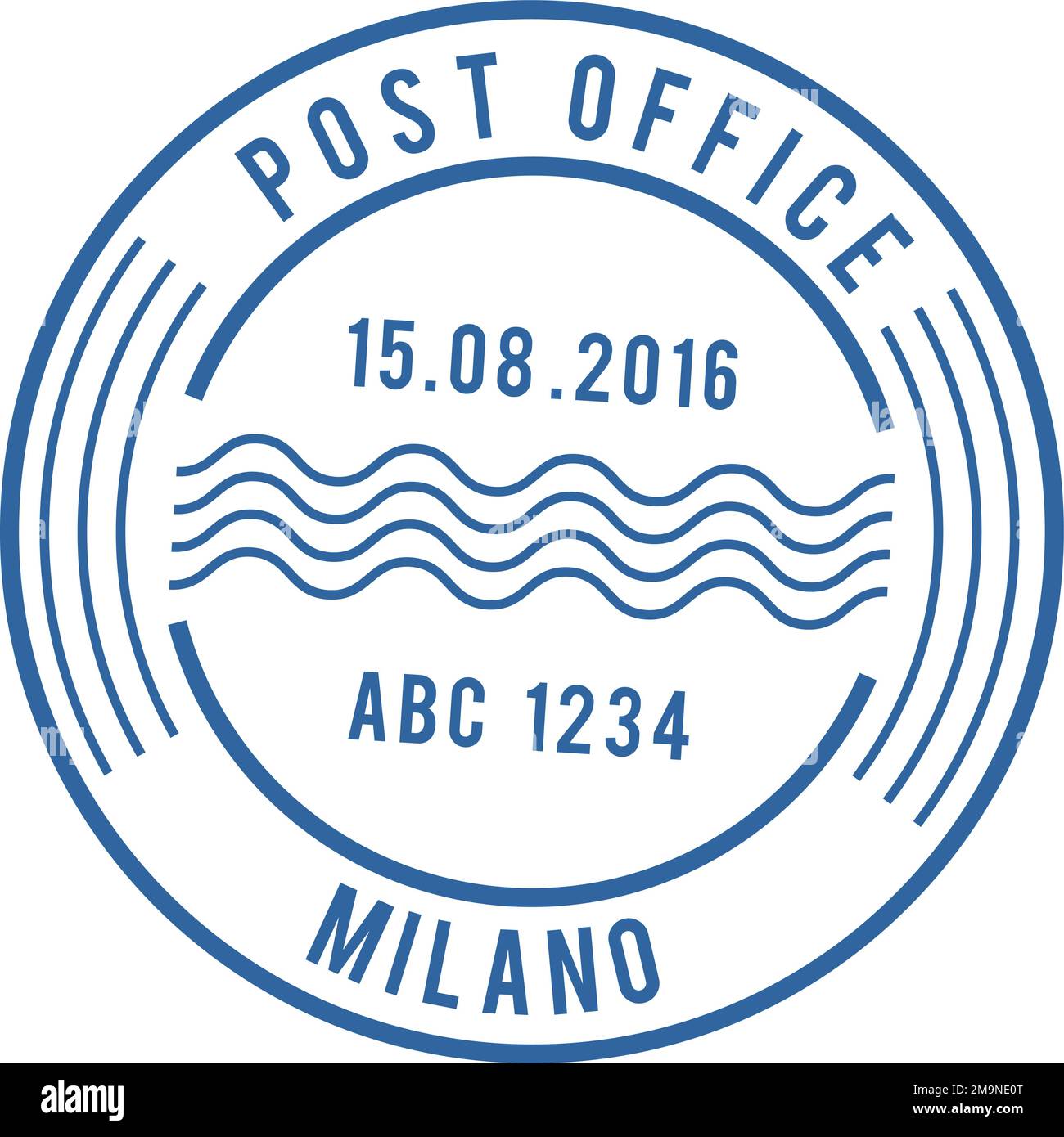 Post office label. Round retro mail stamp Stock Vector Image & Art Alamy