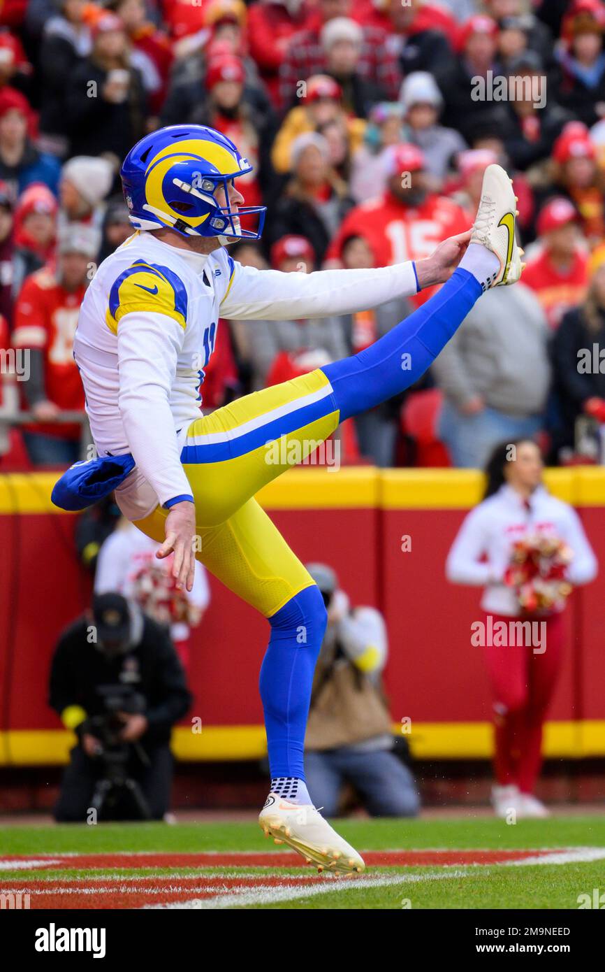 Los Angeles Rams punter Riley Dixon (11) jogs before an NFL