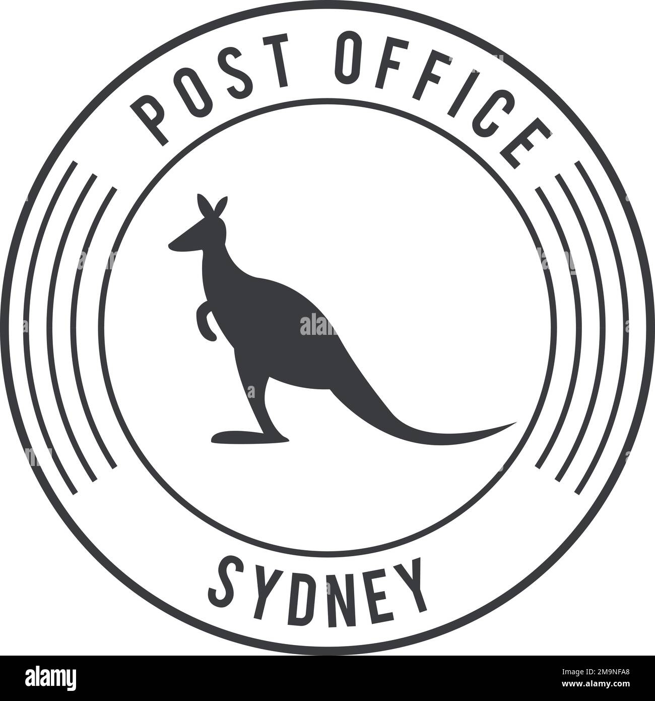 International mail stamp. Round emblem. Letter label Stock Vector Image