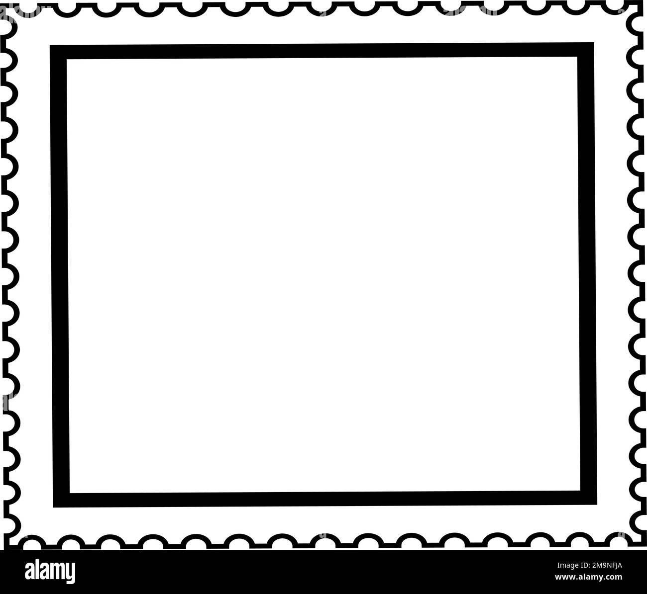 Postmark template. Black line frame. Mail label Stock Vector Image