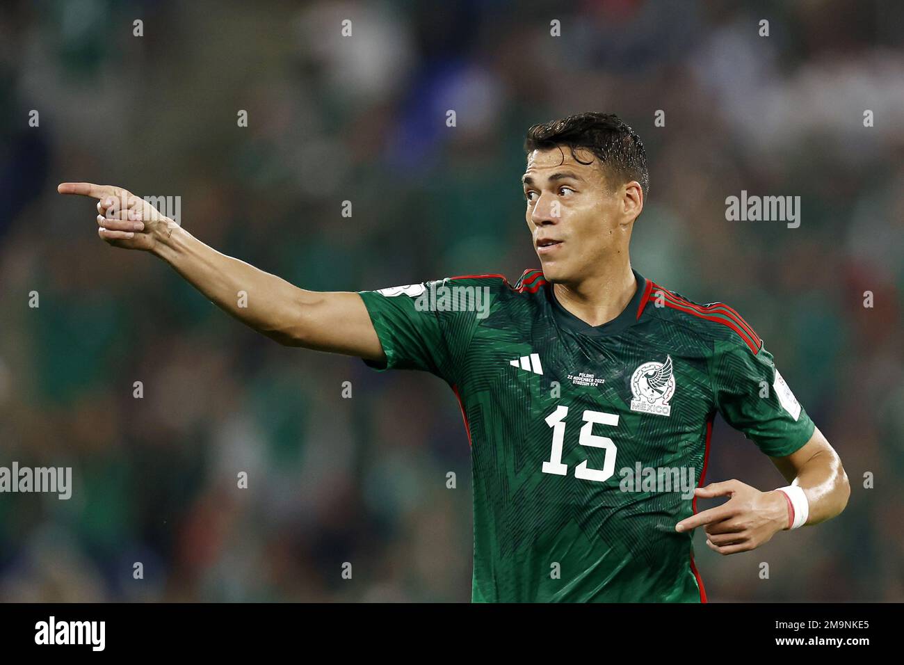 DOHA - Hector Moreno of Mexico during the FIFA World Cup Qatar 2022 group C match between Mexico and Poland at 974 Stadium on November 22, 2022 in Doha, Qatar. AP | Dutch Height | MAURICE OF STONE Stock Photo