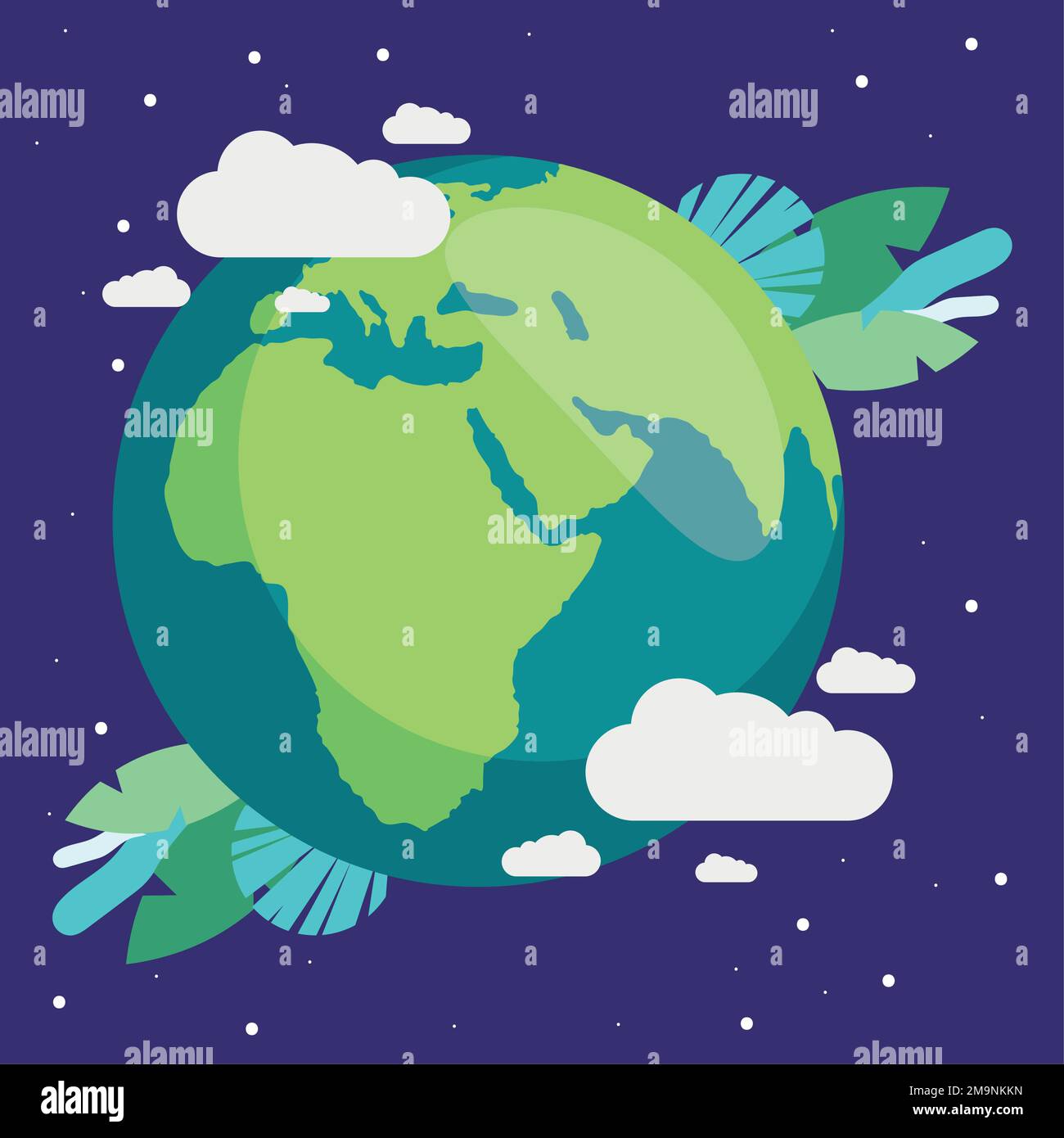 earth planet with leafs ecology icon Stock Vector Image & Art - Alamy