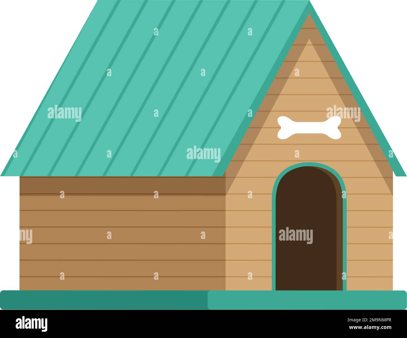 Dog house cartoon icon. Wooden doghouse building Stock Vector Image