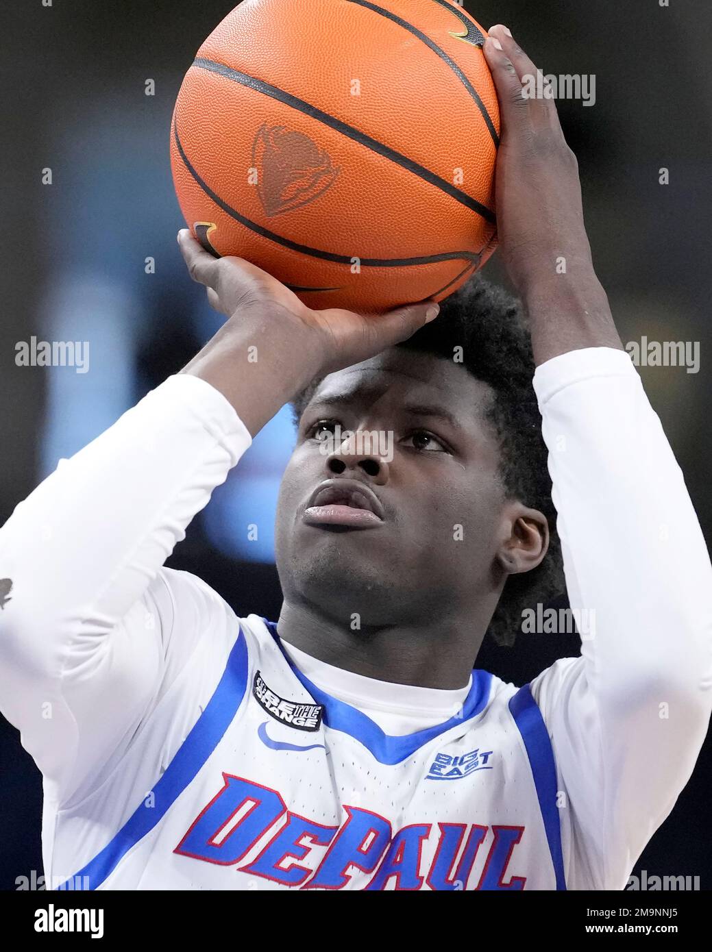 DePaul's Ahamad Bynum shoots a free throw during an NCAA college