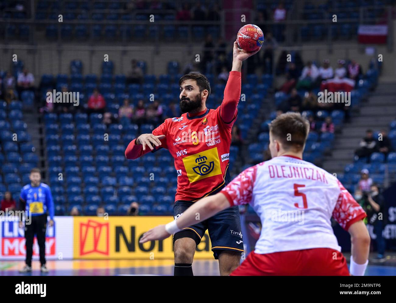 Cracow, Poland. 18th Jan, 2023. Jorge Maqueda Peno during IHF Men's World Championship match between Poland and Spain on January 18, 2023 in Cracow, Poland. (Photo by PressFocus/Sipa USA) Credit: Sipa USA/Alamy Live News Stock Photo