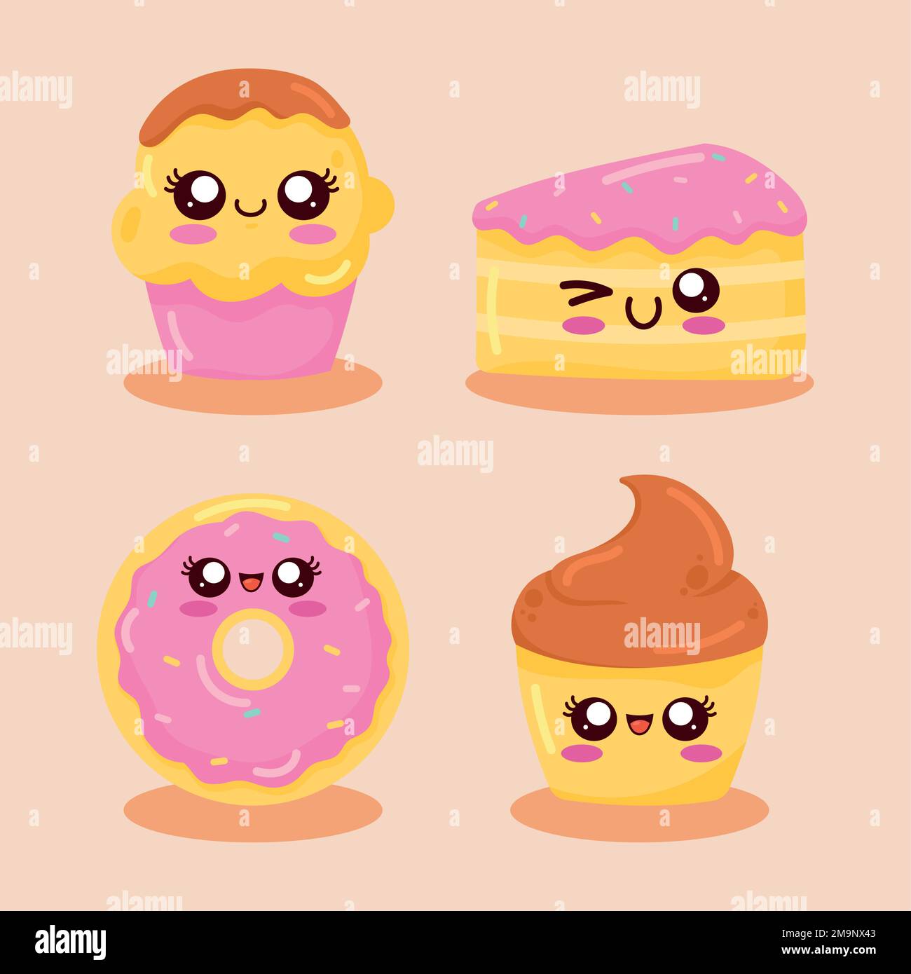 sweet pastry product kawaii characters Stock Vector Image & Art - Alamy