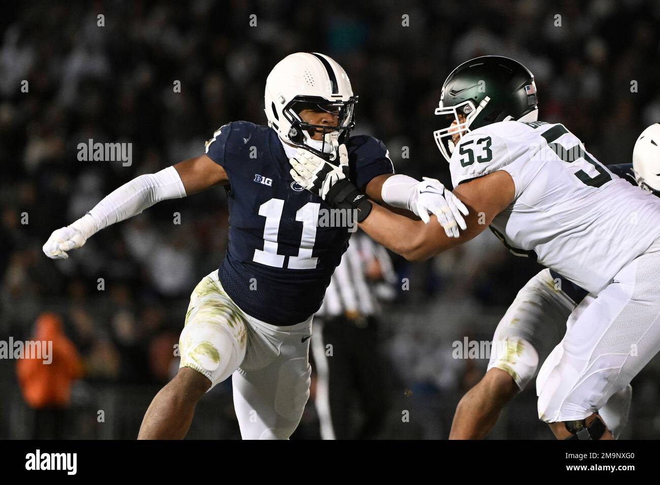 Penn State Linebacker Abdul Carter (11) Rushes Past Michigan State ...