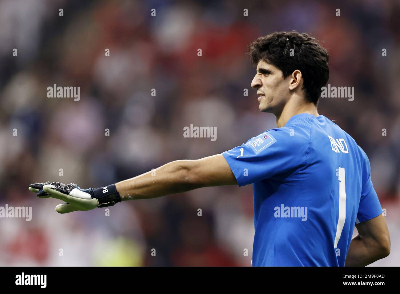 AL KHOR - Morocco goalkeeper Yassine Bounou during the FIFA World Cup Qatar 2022 Semifinal match between France and Morocco at Al Bayt Stadium on December 14, 2022 in Al Khor, Qatar. AP | Dutch Height | MAURICE OF STONE Stock Photo