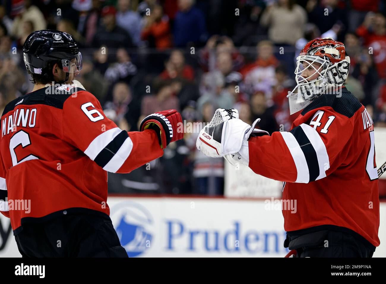 New Jersey Devils' John Marino (6) during the third period of an NHL hockey  game against