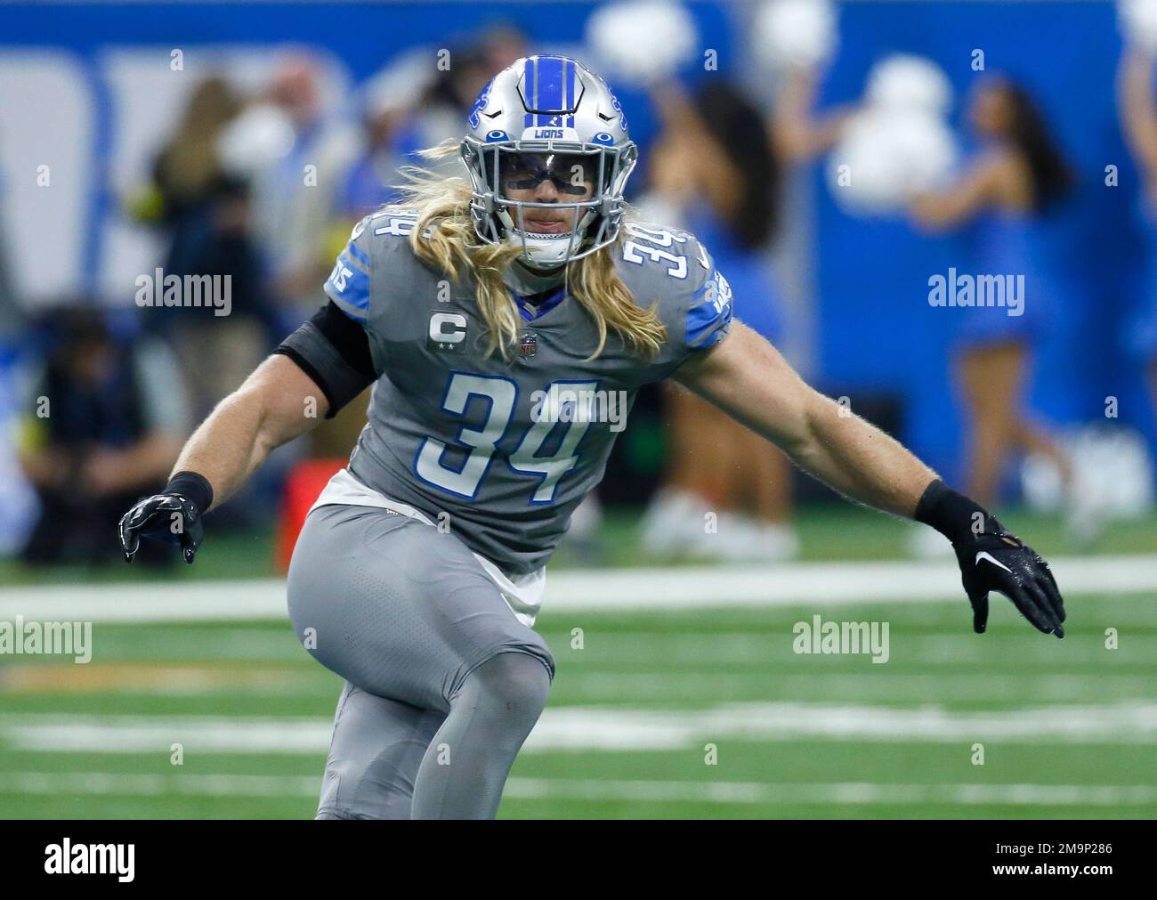 Detroit Lions linebacker Alex Anzalone (34) during the first half of an ...