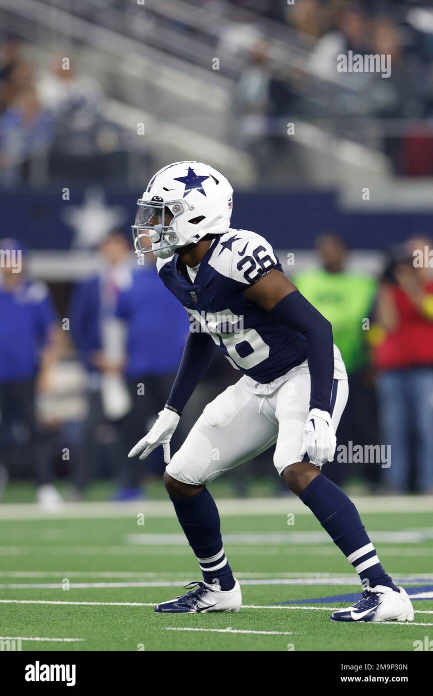 Dallas Cowboys defensive back DaRon Bland (26) looks to defend during an  NFL football game against the New York Giants on Thursday, November 24,  2022, in Arlington, Texas. (AP Photo/Matt Patterson Stock