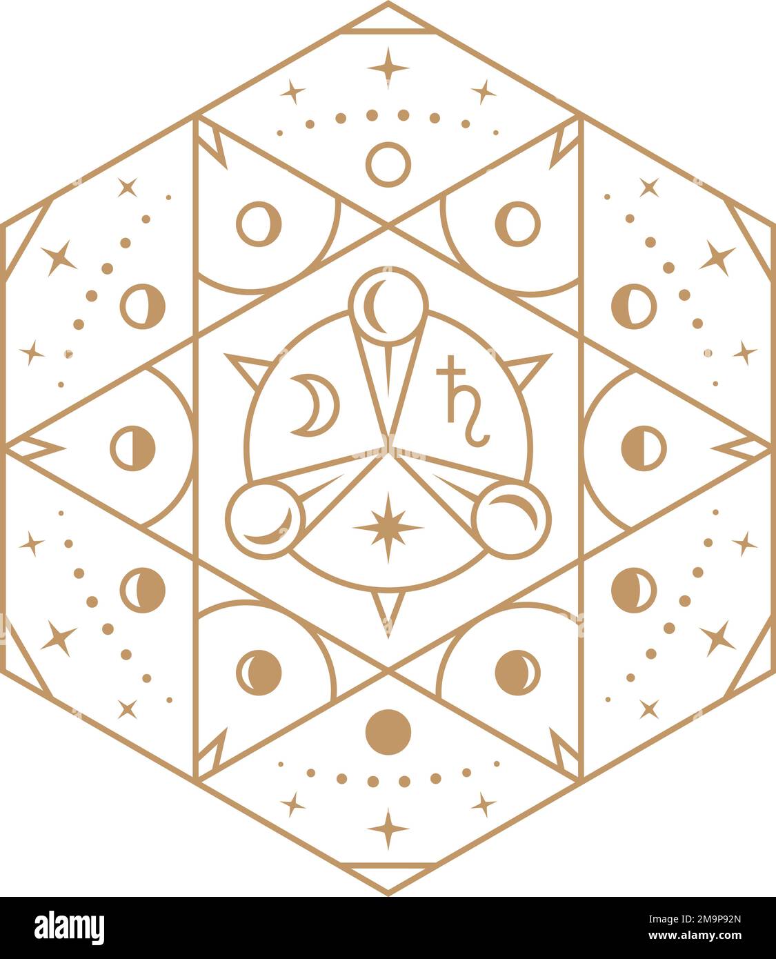 Mystic tarot element. Esoteric ritual shape template Stock Vector