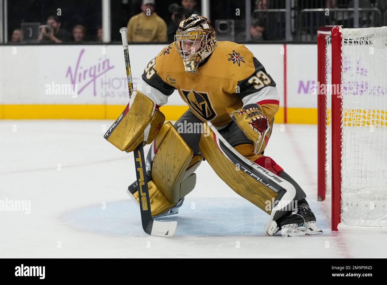 ゴールド アンクレット アンデシン Vegas Golden Knights goaltender Adin Hill (33) plays against the