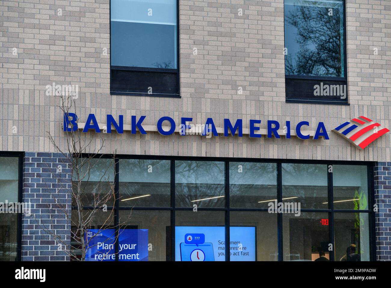 Des Moines, IA, USA. 18th Jan, 2023. View of Bank of America Bank in