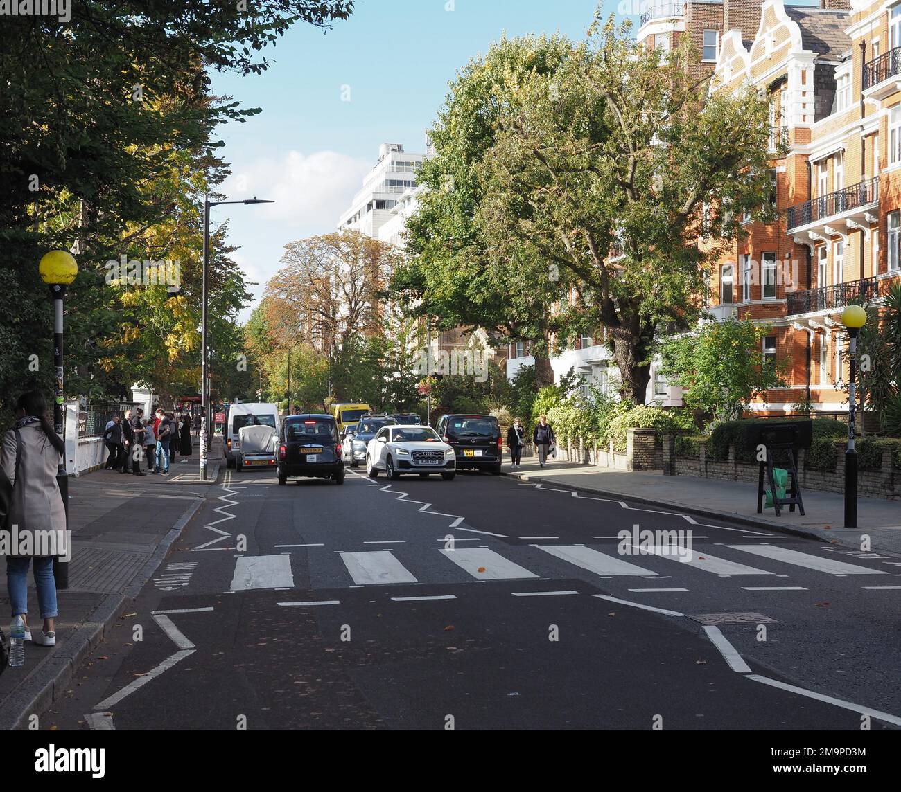 LONDON, UK CIRCA OCTOBER 2022 Abbey Road zebra crossing made famous