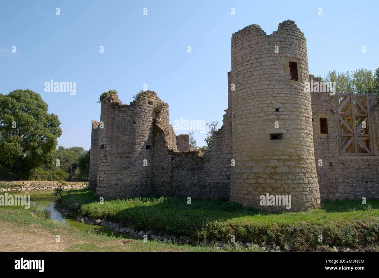 Chateau de Commequiers (Commequiers castle) in Summer, Vendee, France Stock Photo
