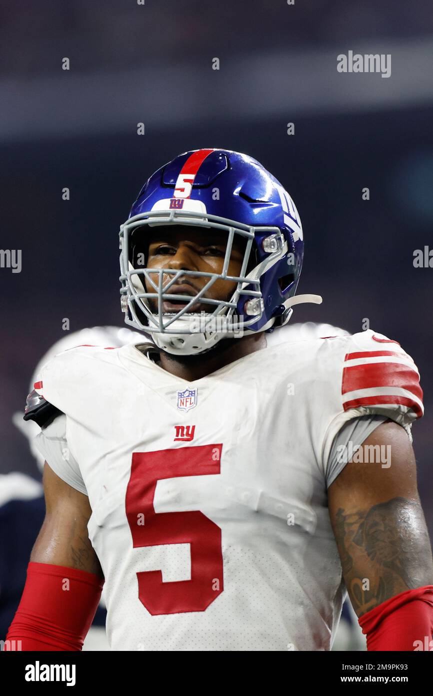 New York Giants linebacker Kayvon Thibodeaux (5) during pregame warmups  before an NFL football game against the Dallas Cowboys on Thursday, November  24, 2022, in Arlington, Texas. (AP Photo/Matt Patterson Stock Photo - Alamy