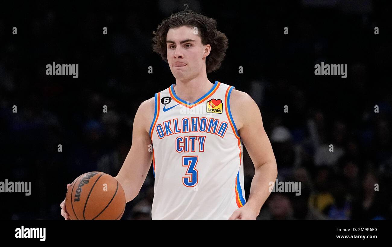 Oklahoma City Thunder guard Josh Giddey (3) during an NBA basketball ...