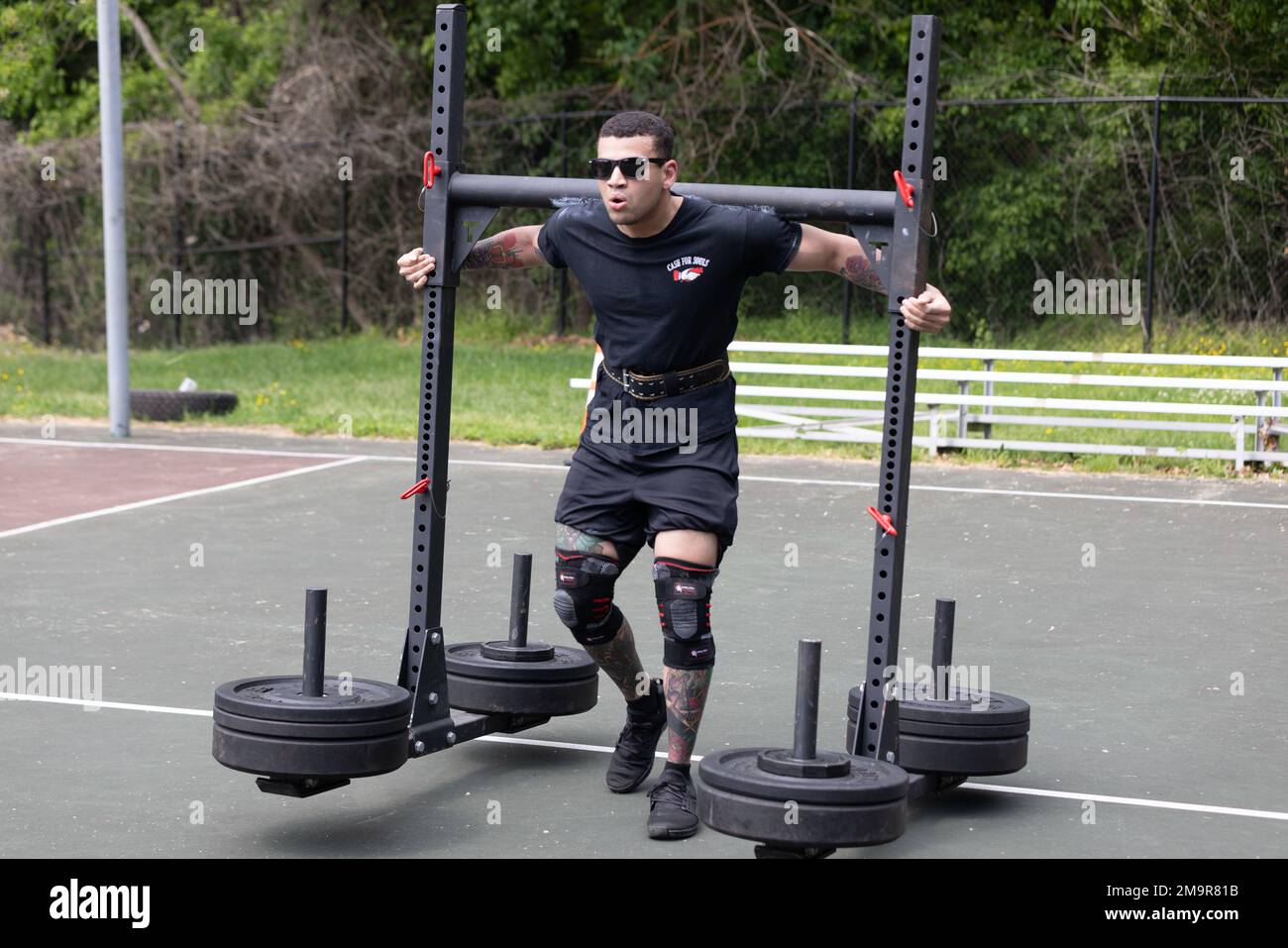 SGT Jason Oliver walking the Yoke Walk for the WRAIR Strongman and