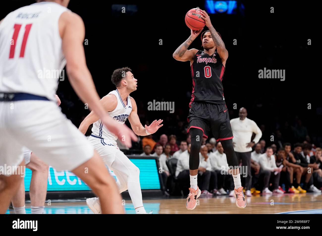Temple's Khalif Battle (0) shoots in the first half of an NCAA college