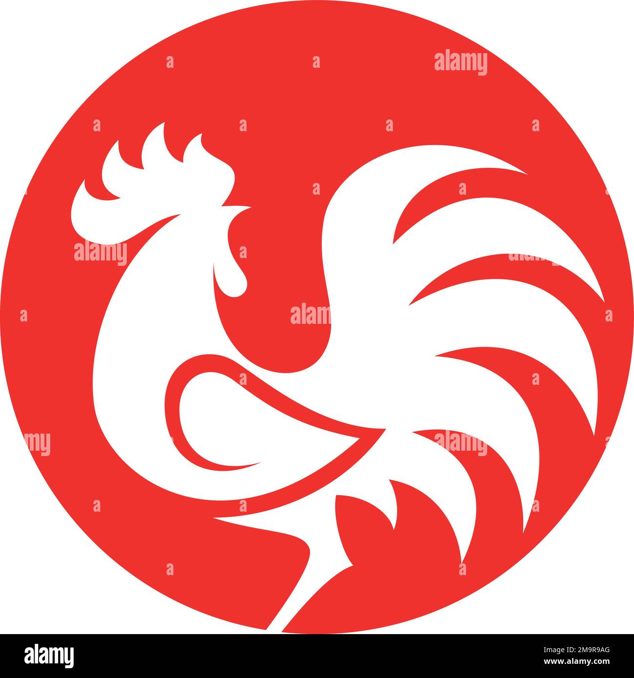 Silhouette of Rooster Logo Template Design Stock Vector