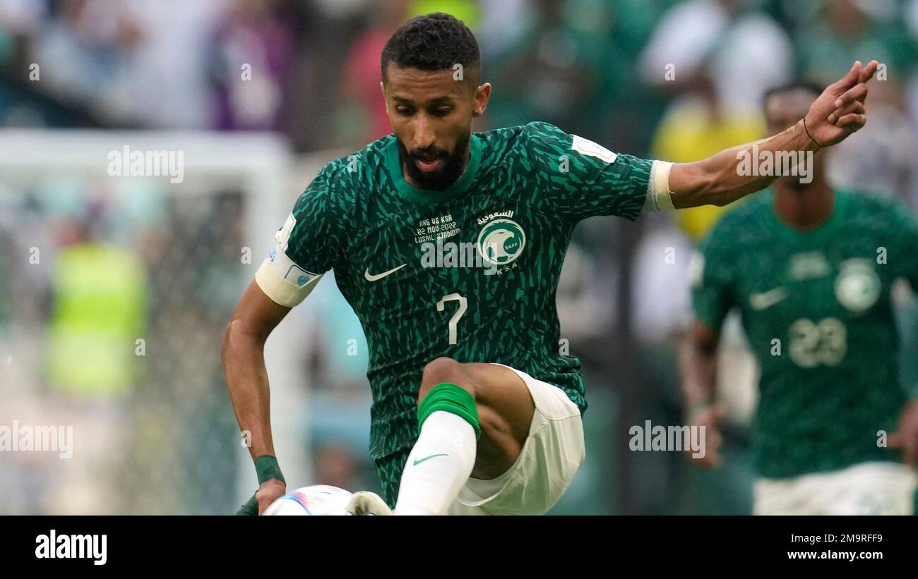 Saudi Arabia's Salman Al-Faraj in action during the World Cup group C ...