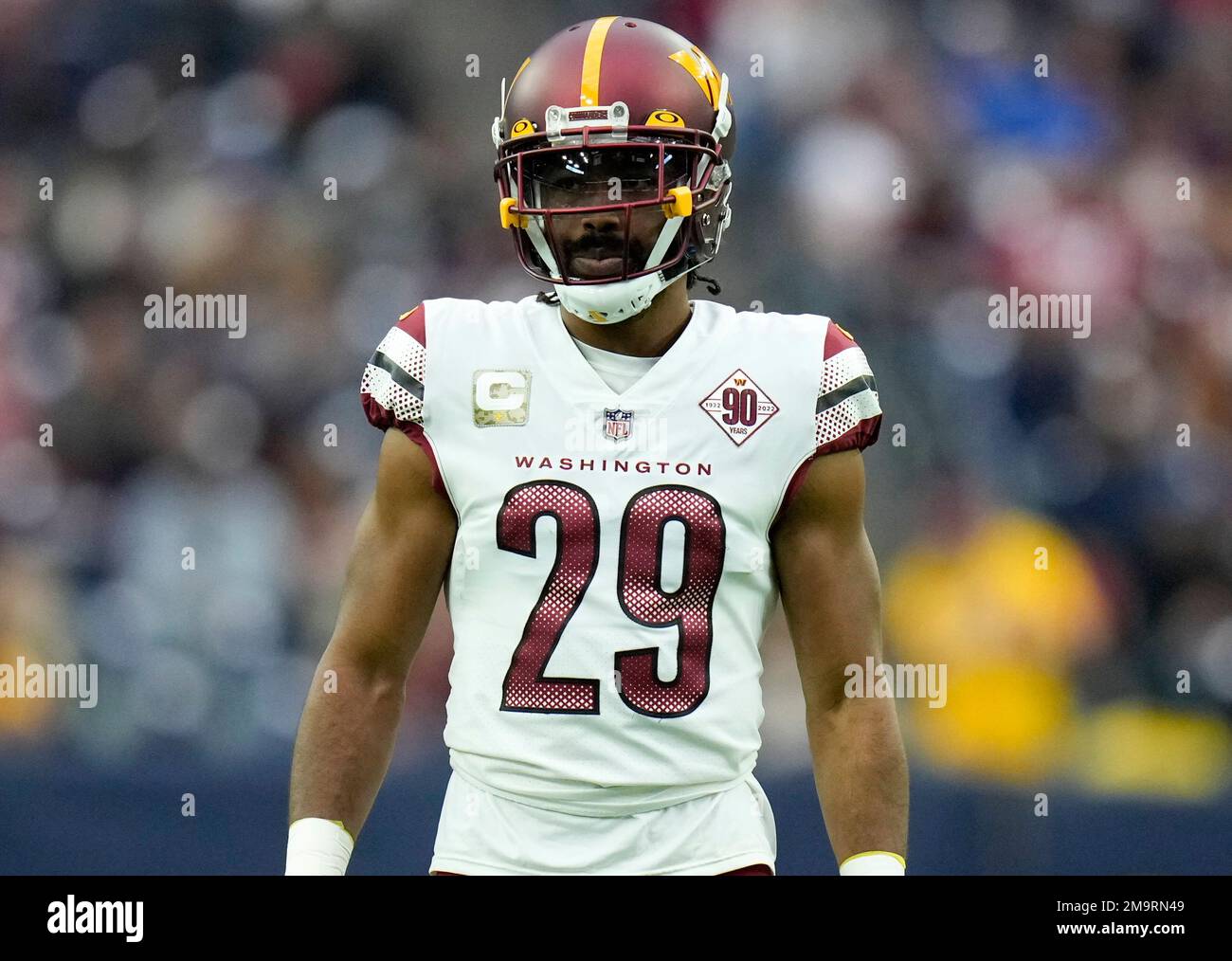 Washington Commanders cornerback Kendall Fuller plays defense during the  first half of an NFL football game against the Houston Texans, Sunday, Nov.  20, 2022, in Houston. (AP Photo/Eric Christian Smith Stock Photo 