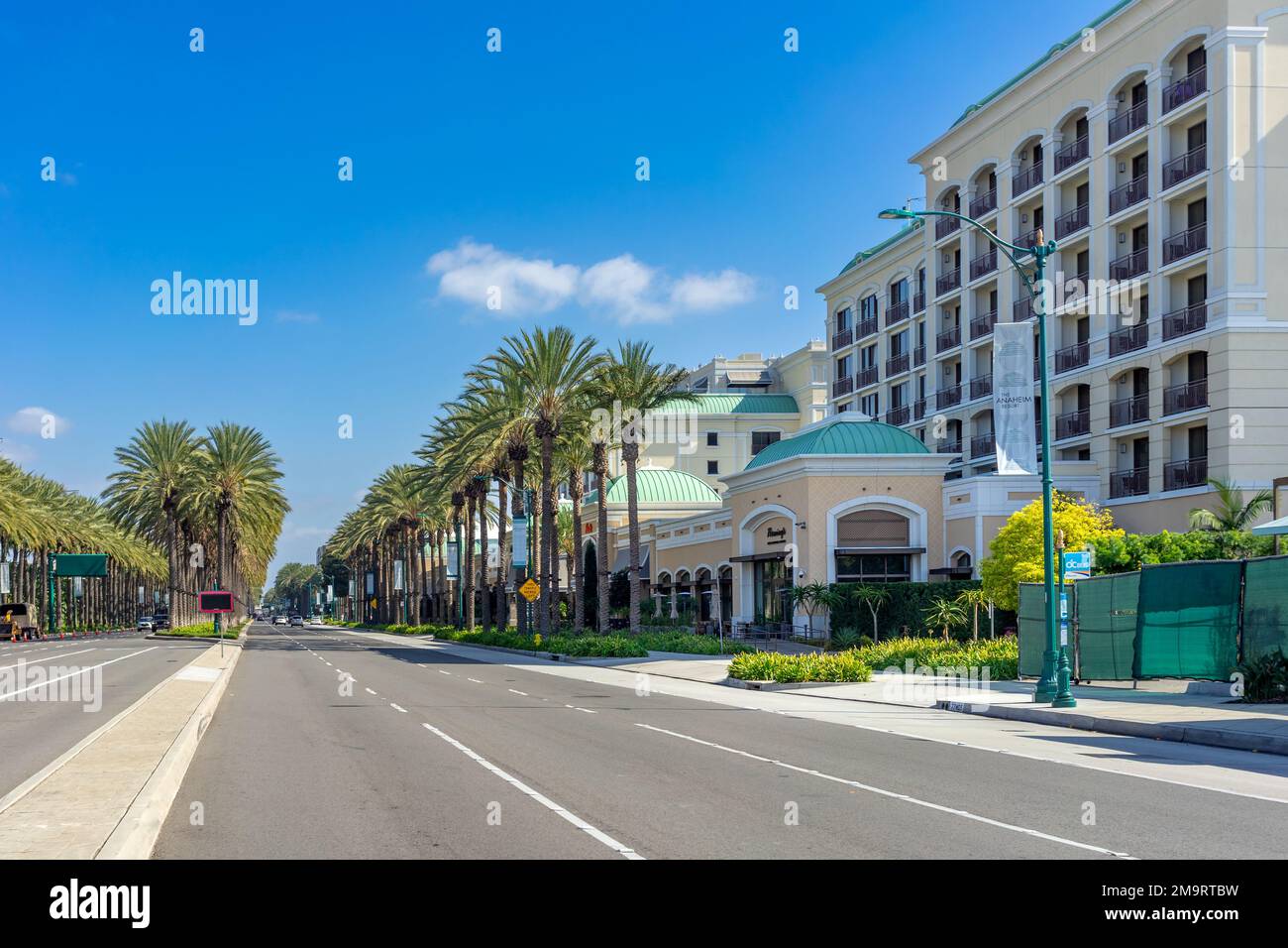 Anaheim, CA, USA – November 1, 2022: View of Kattella Boulevard in the Anaheim Resort District in the Orange County City of Anaheim, California. Stock Photo